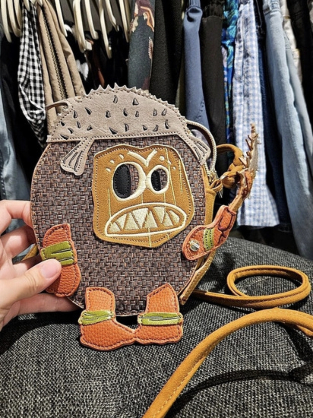 Danielle Nicole Disney Moana Kakamora Die-Cut Crossbody Bag Brown & Orange